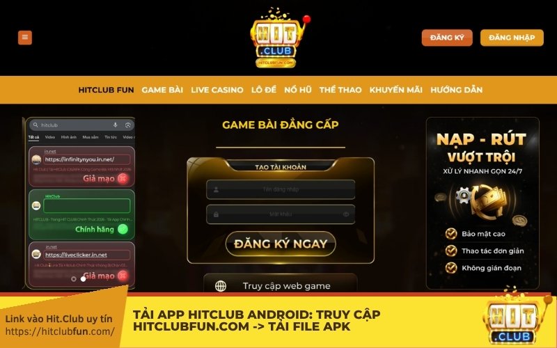 Tải App HitClub Android: Truy cập artistaone.co -> Tải file APK -> Mở quyền "Nguồn không xác định" -> Cài đặt & Chiến ngay!